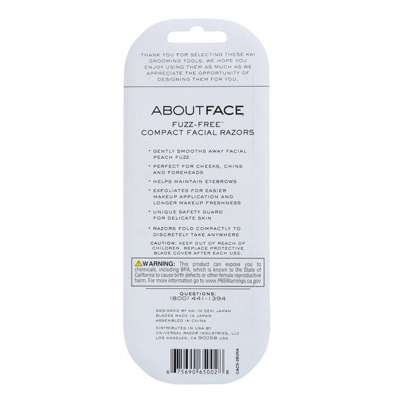 About Face Fuzz-Free Folding Facial Razors, 3 Beauty Groomers - Picture 2 of 4